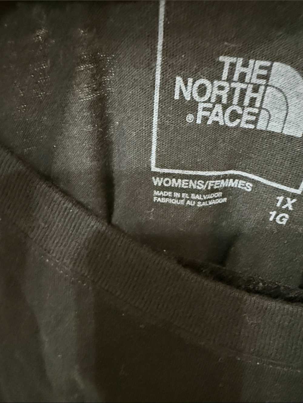 The North Face Black Tee with White Logo - ladies Short Sleeve.. size XL .. tag - Picture 3 of 5